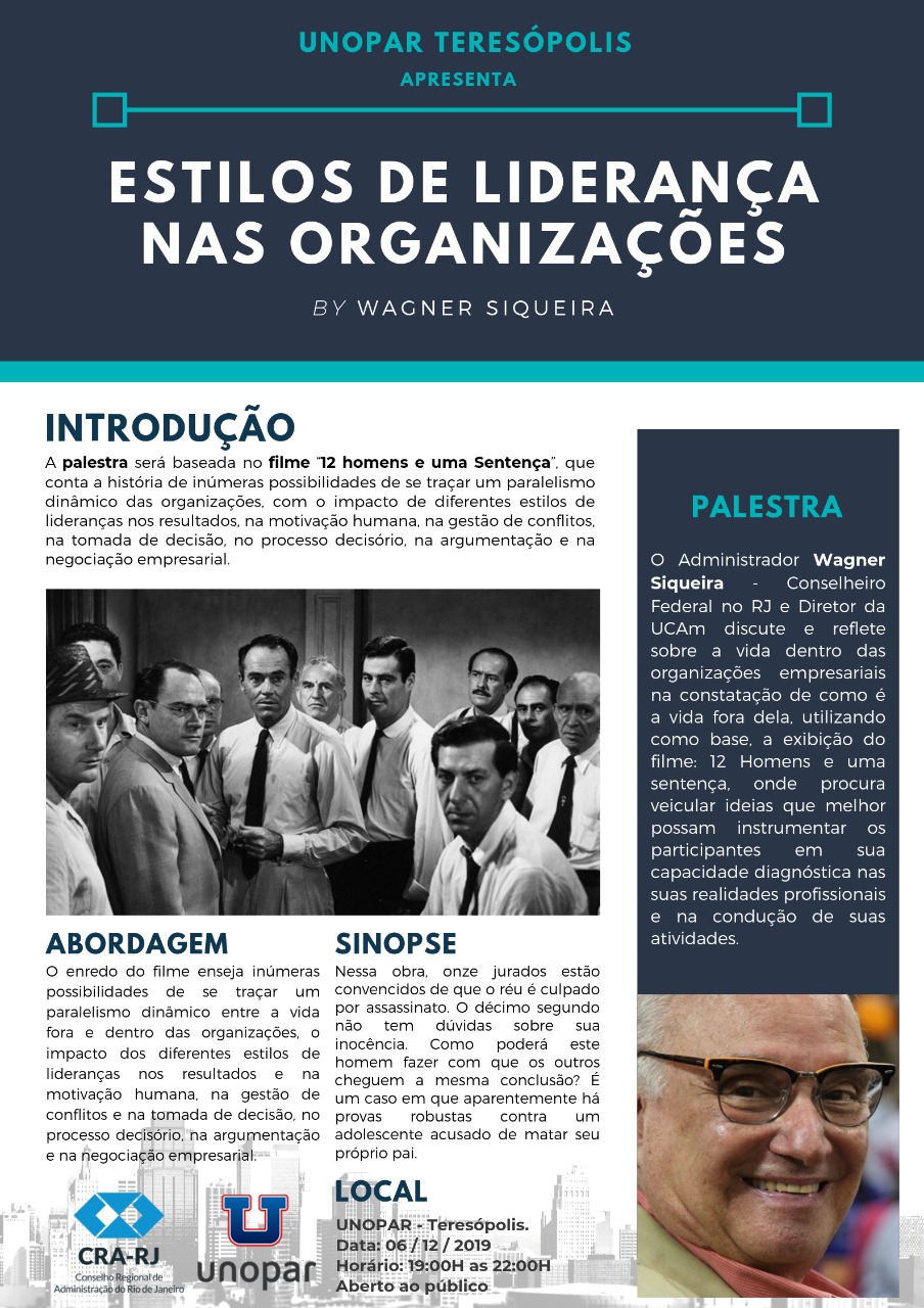 Palestra UNOPAR: estilos de liderança nas organizações