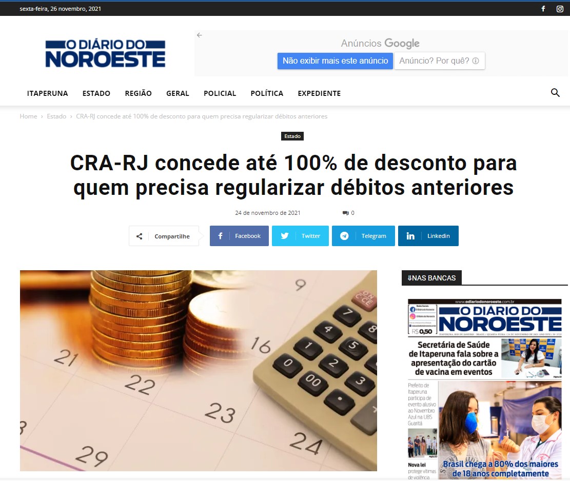 CRA-RJ concede até 100% de desconto para quem precisa regularizar débitos anteriores