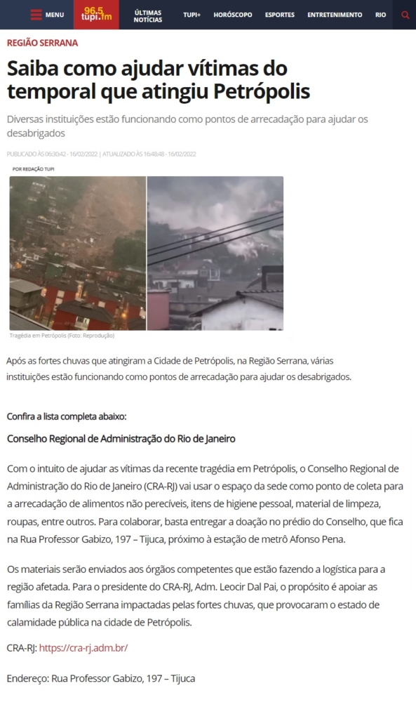 Saiba como ajudar vítimas do temporal que atingiu Petrópolis